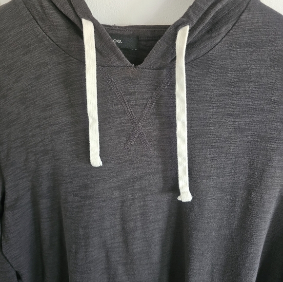 Vince Regular Fit Slub Lightweight Long Sleeves Gray Men's Hoodie Size S - Picture 2 of 7